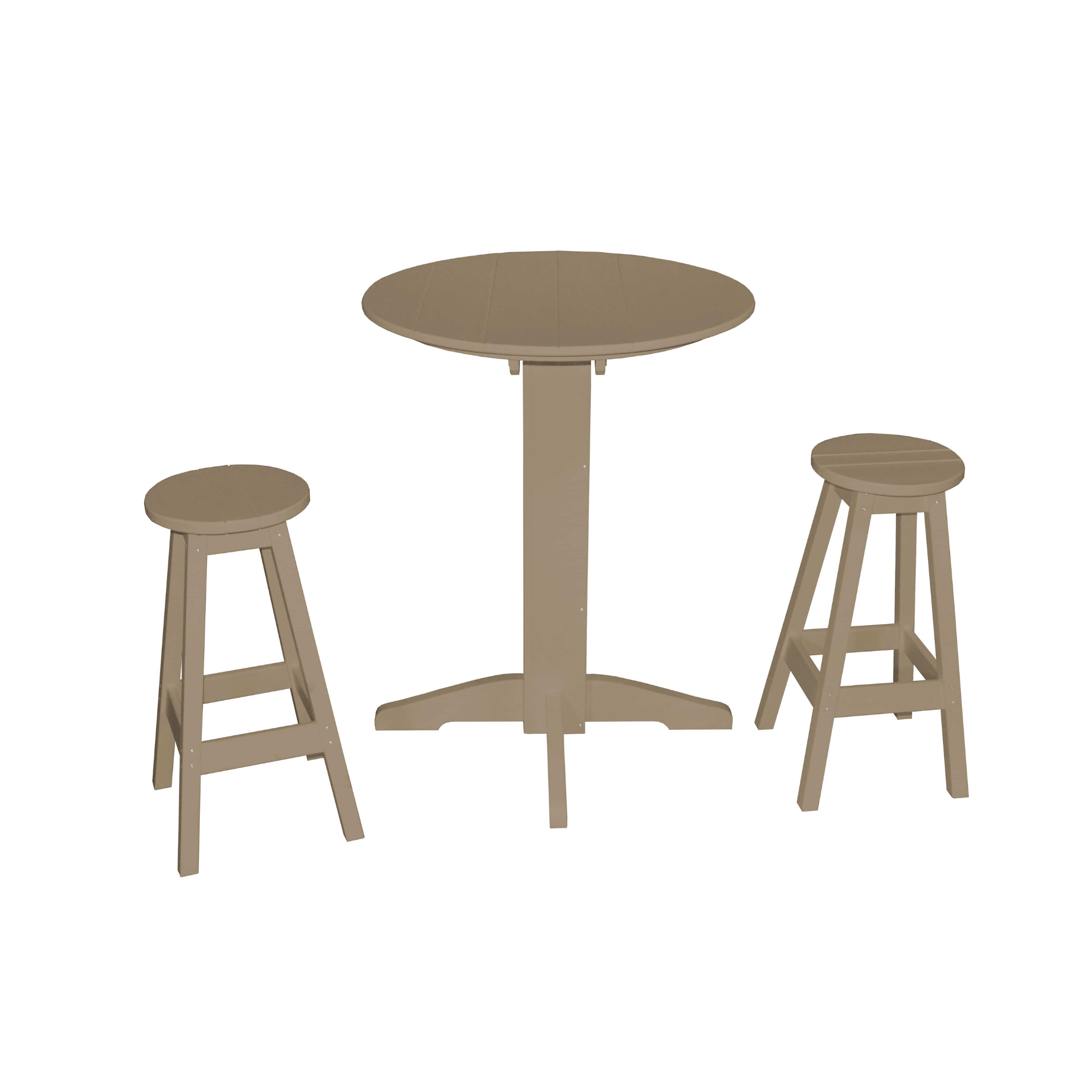 Keystone Amish Co. Sierra 2 Person Poly Round Bar Dining Set