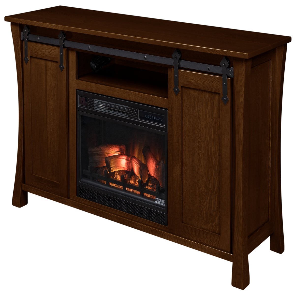 Silverton Fireplace Entertainment Center in Asbury Stain