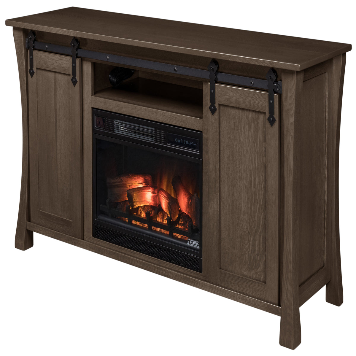 Silverton Fireplace Entertainment Center in Driftwood Stain