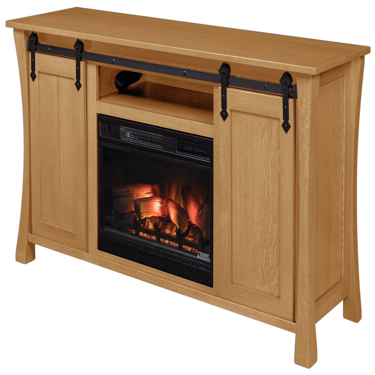 Silverton Fireplace Entertainment Center in Granola Stain