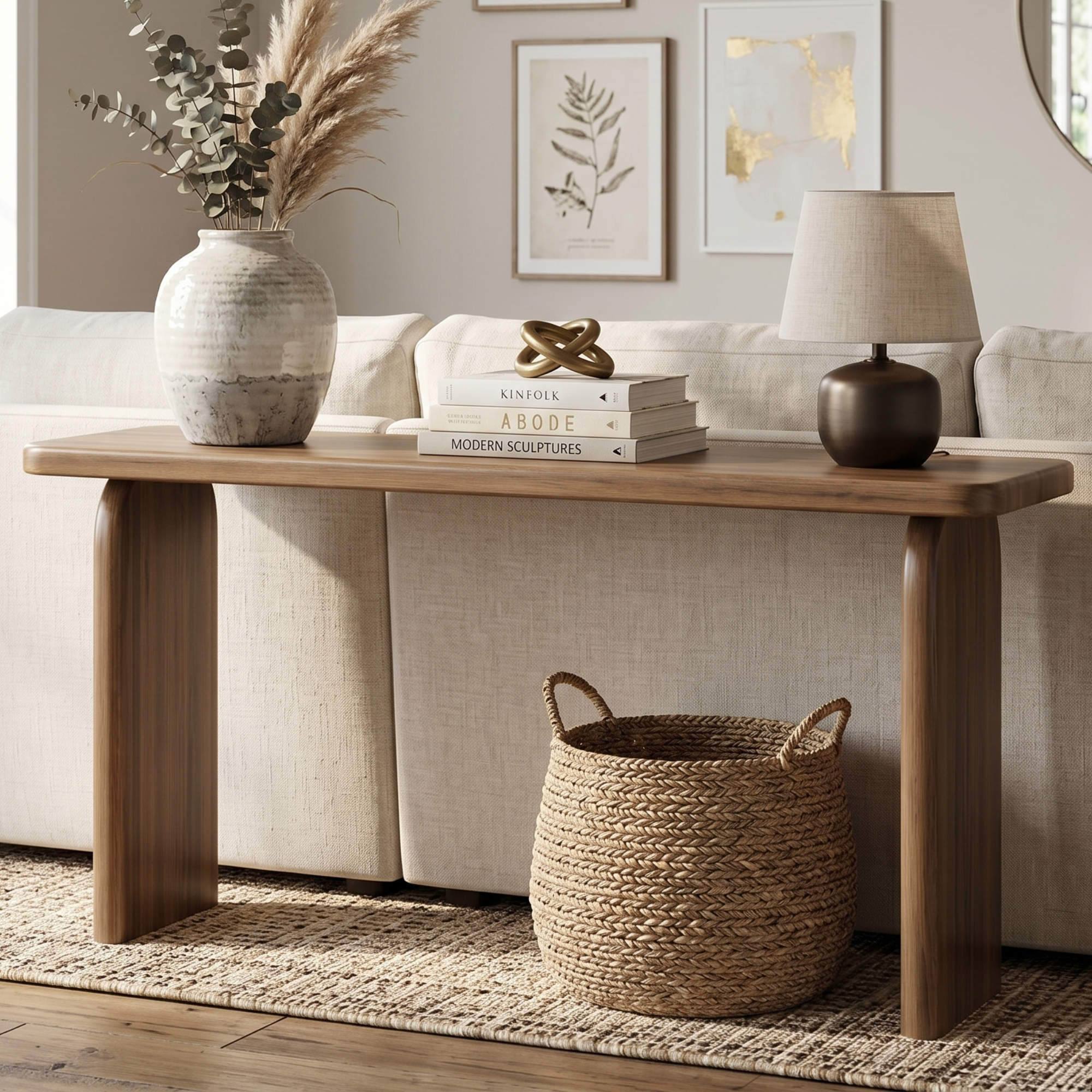 High Bank Woodworks Higley White Oak Sofa Table