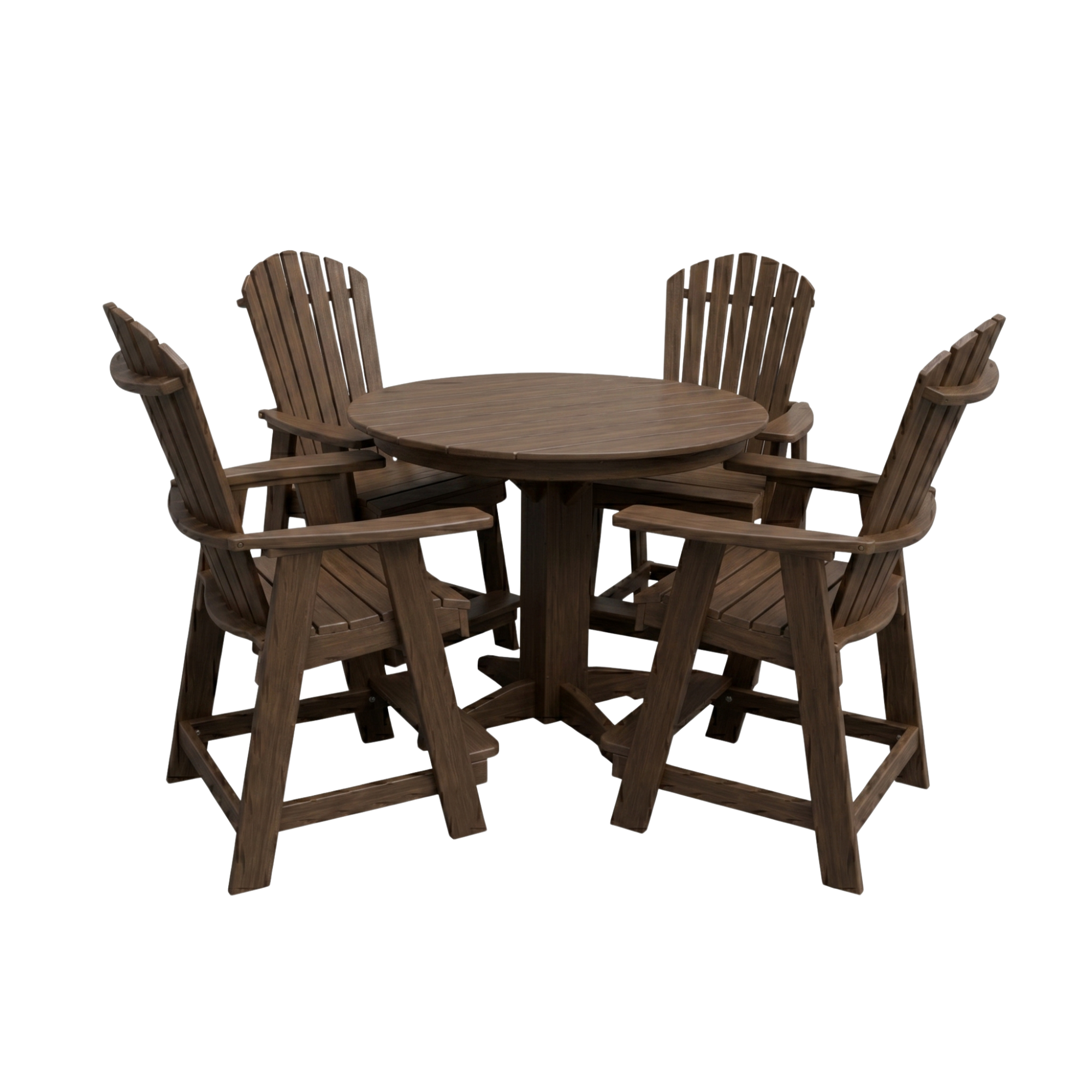 Keystone Amish Co. Sunburst 5-Piece Counter Height Poly Round Dining Set