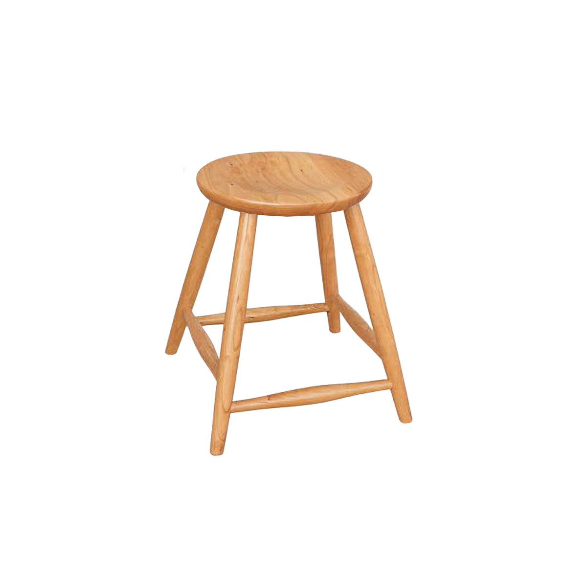 Hoosier Timbercraft Tillman Cherry Wood Stationary Barstool