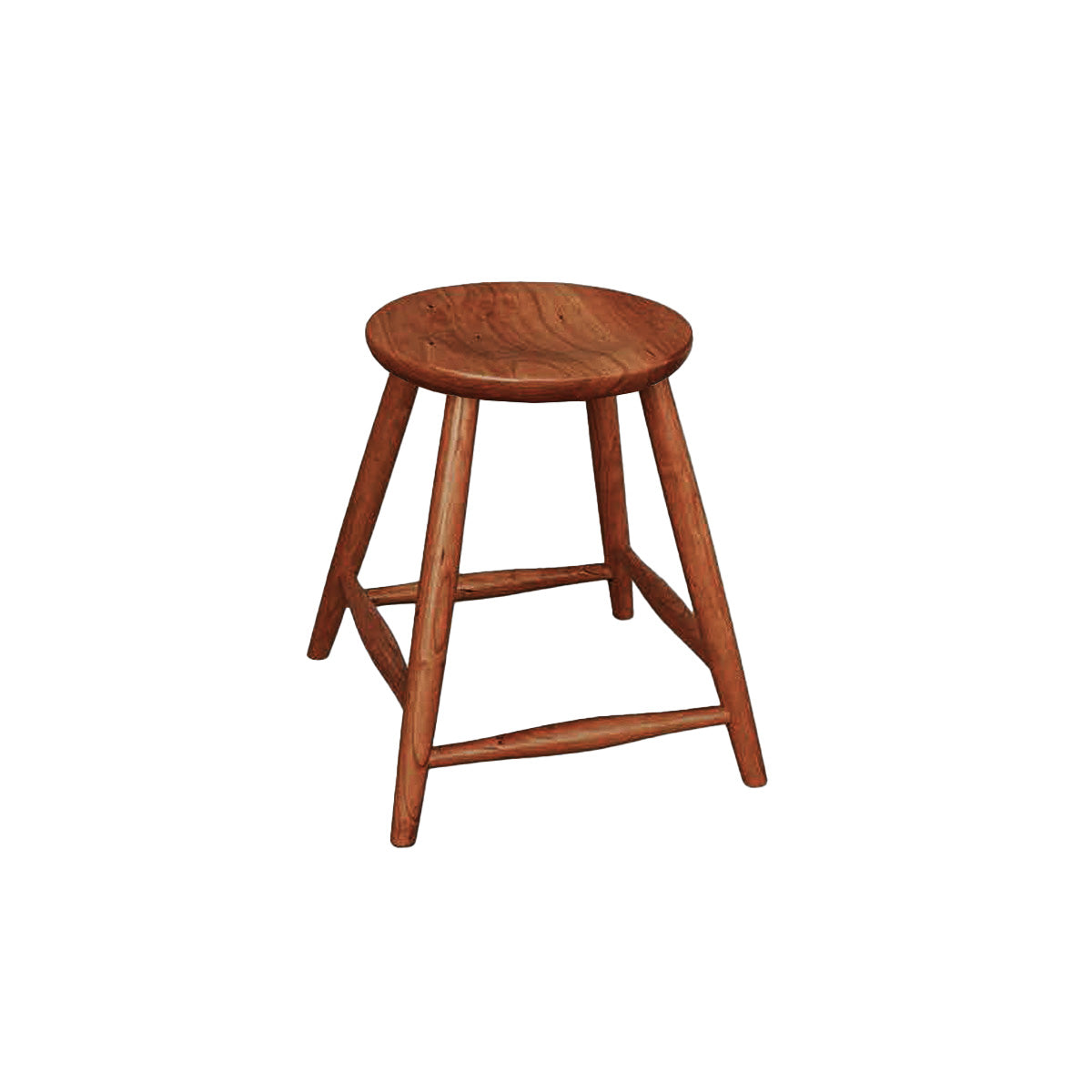 Hoosier Timbercraft Tillman Cherry Wood Stationary Barstool