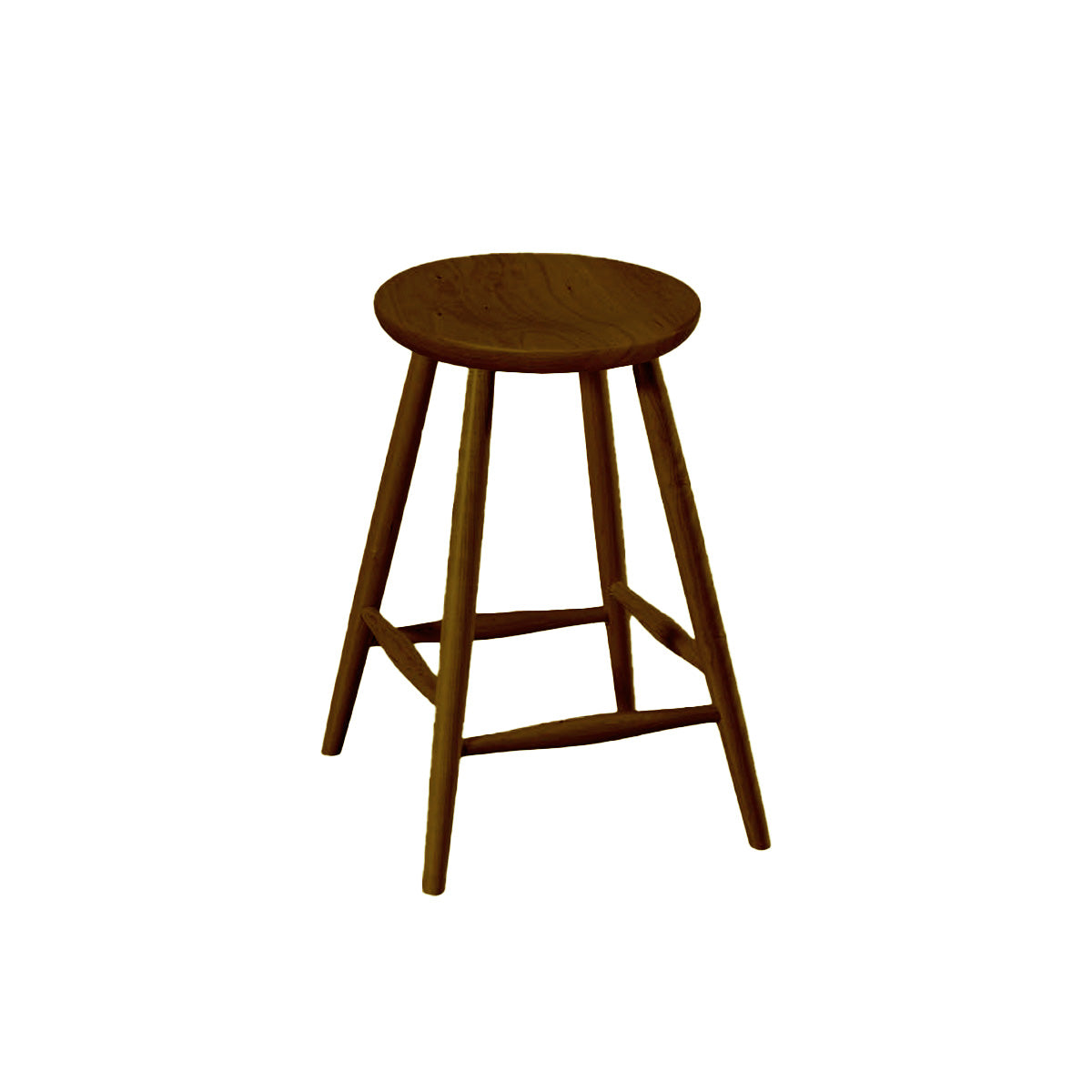 Hoosier Timbercraft Tillman Cherry Wood Stationary Barstool