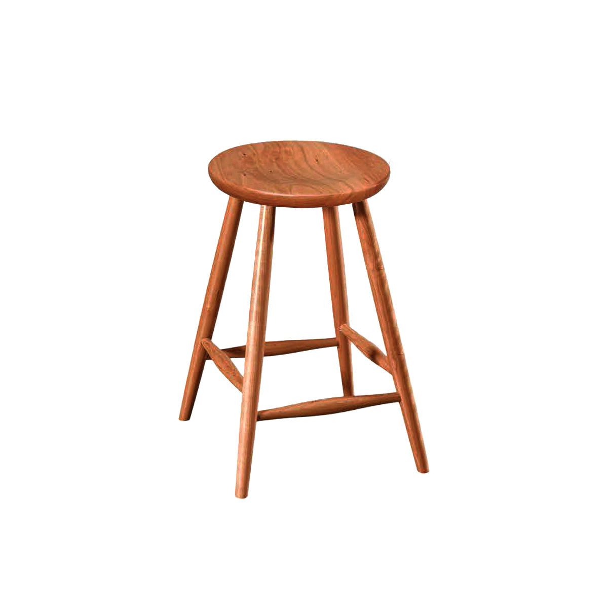 Hoosier Timbercraft Tillman Cherry Wood Stationary Barstool