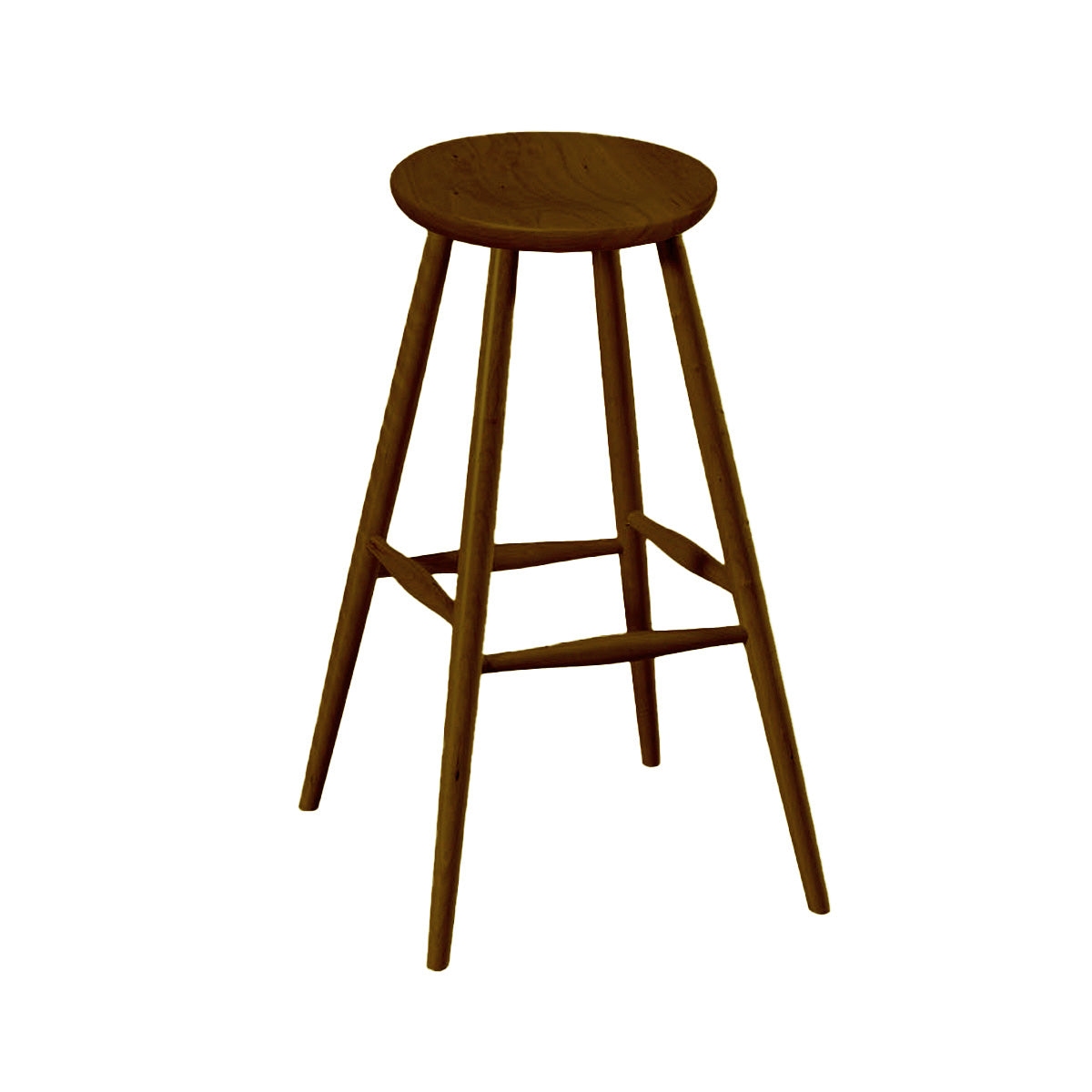 Hoosier Timbercraft Tillman Cherry Wood Stationary Barstool
