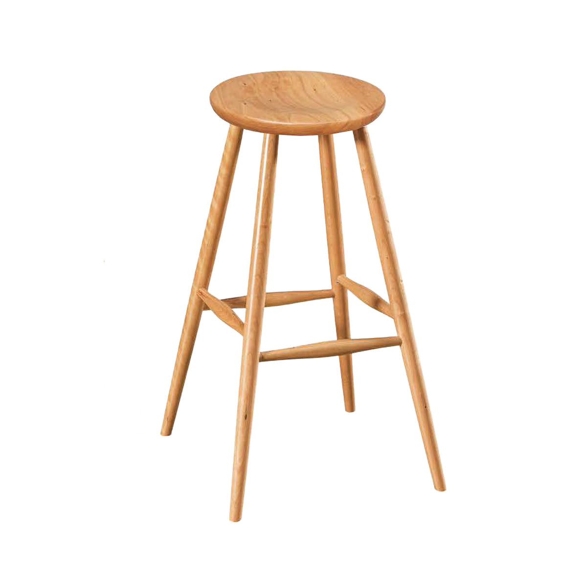 Hoosier Timbercraft Tillman Cherry Wood Stationary Barstool