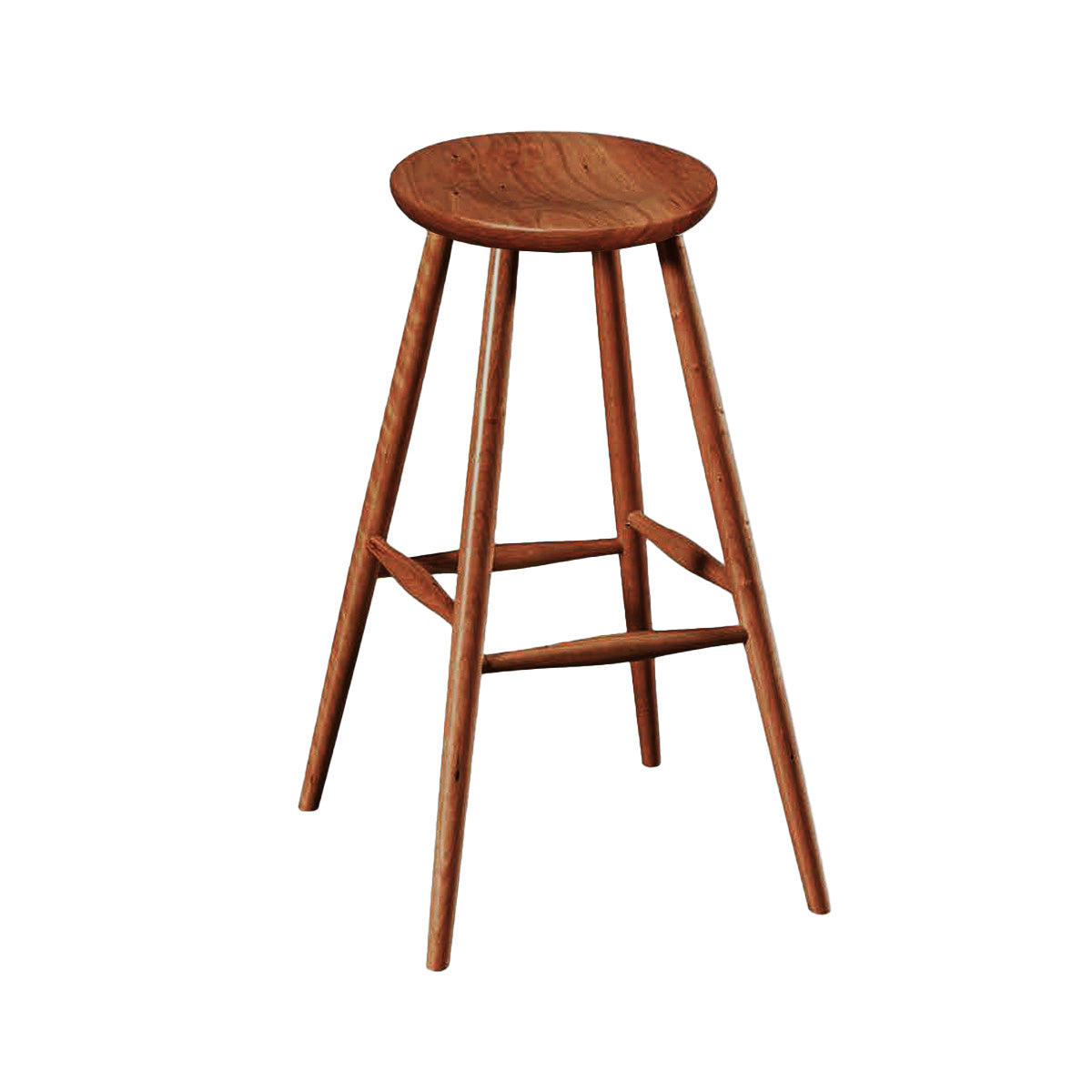 Hoosier Timbercraft Tillman Cherry Wood Stationary Barstool