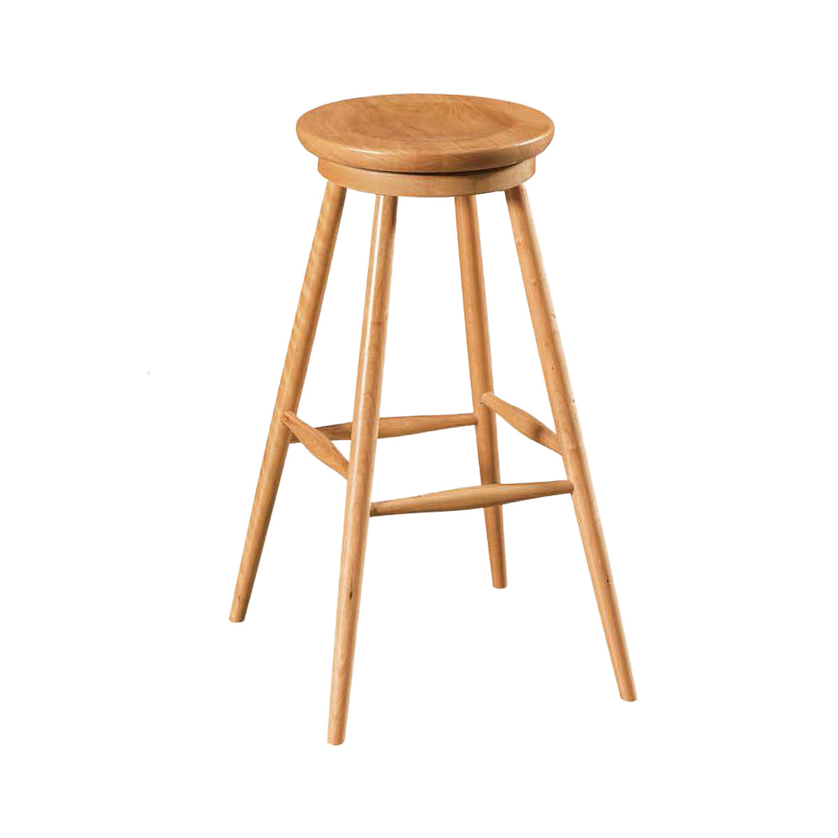 Hoosier Timbercraft Tillman Cherry Wood Swivel Barstool