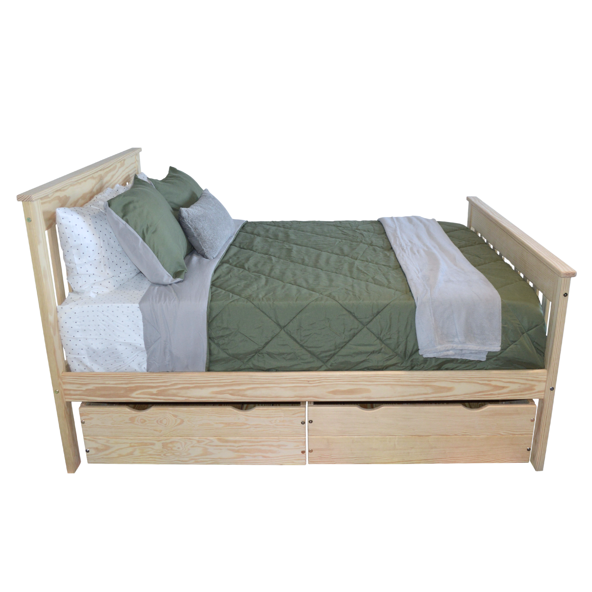Versaloft Harmony Amish Made Bed Frame with 2-Piece Drawers