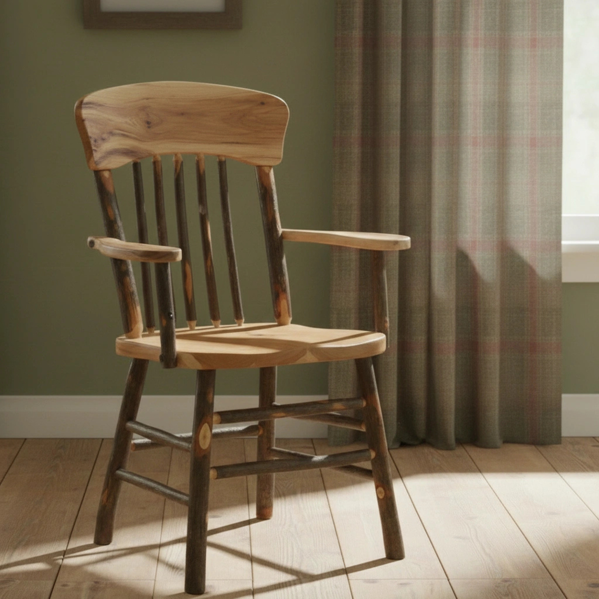 Keystone Amish Co. Hickory Rustic Dining Arm Chair