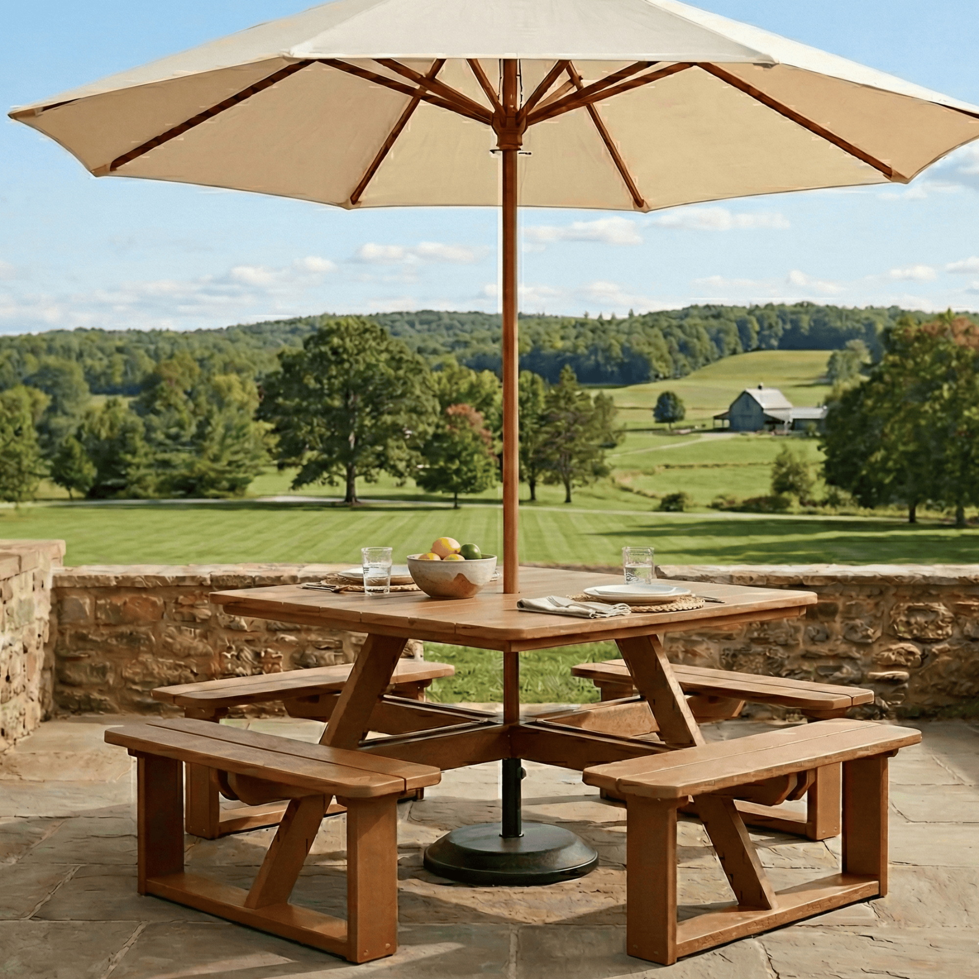 Keystone Amish Co. Square Walk-In Poly Picnic Table