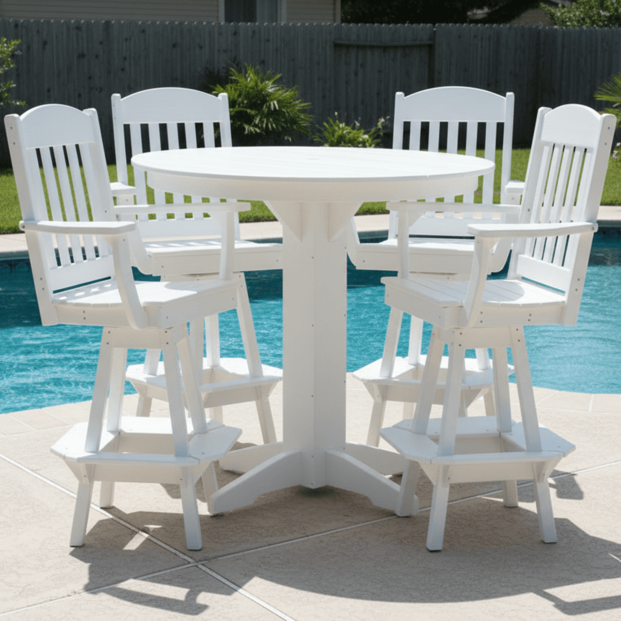 Keystone Amish Co. Classic 5-Piece Poly Round Bar-Height Dining Set