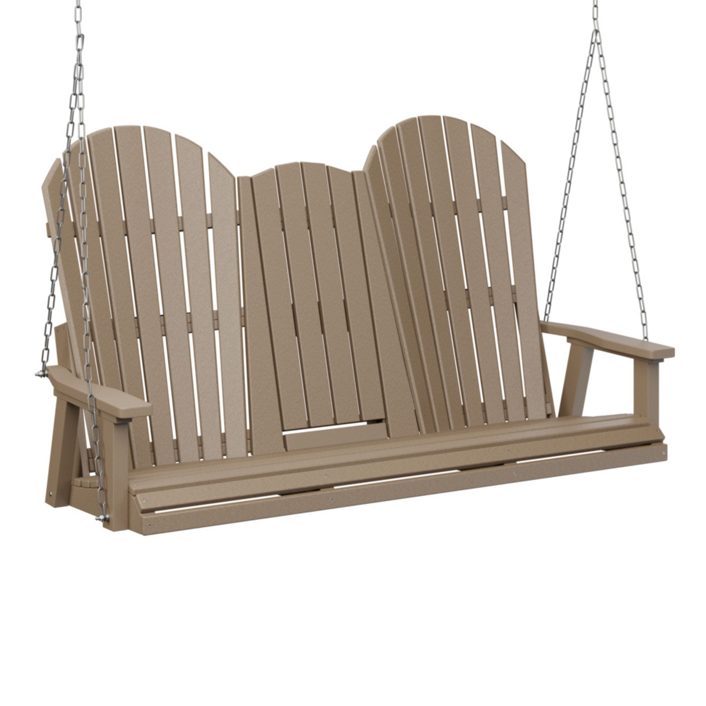 Berlin Gardens Comfo Back Poly Lumber Three Seat Console Swing with Stainless Steel Chains