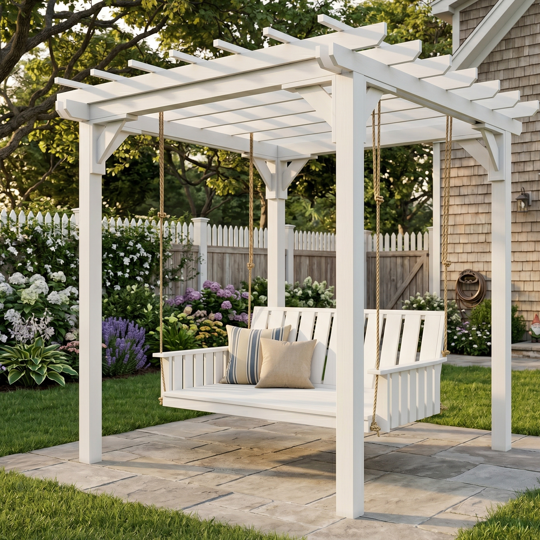 Keystone Amish Co. Weston Garden Pergola With Swing Set