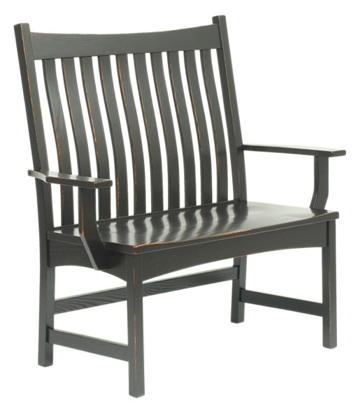 Allen Bench in Black Distressed Finish