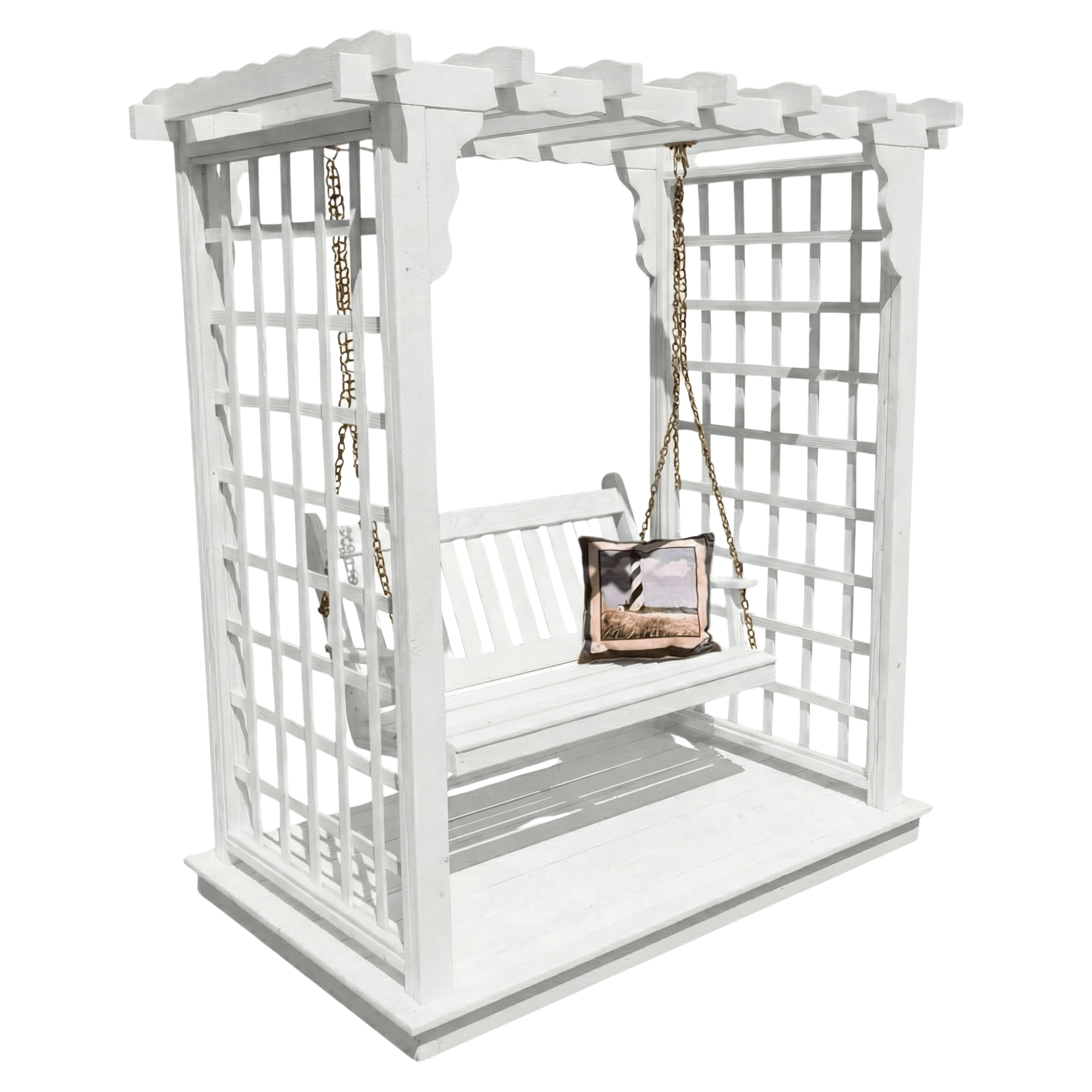 Heritage Lawncraft Bainbridge Pressure Treated Arbor with Swing