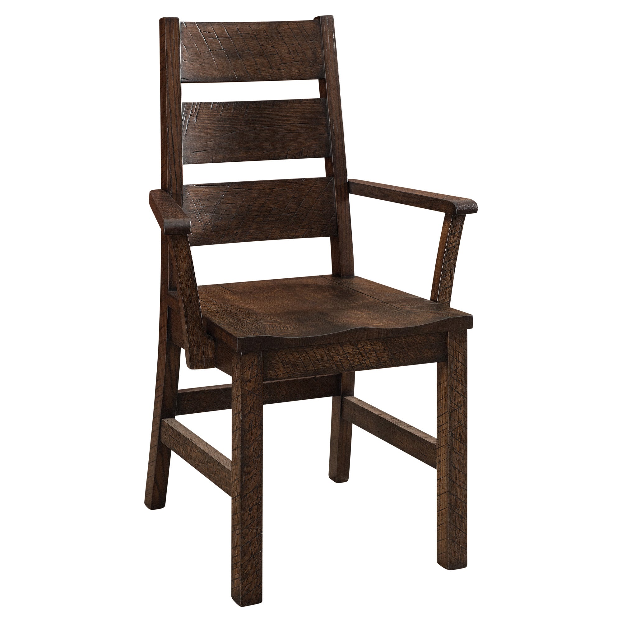 Hoosier Timbercraft Baker Rustic Distressed Dining Arm Chair