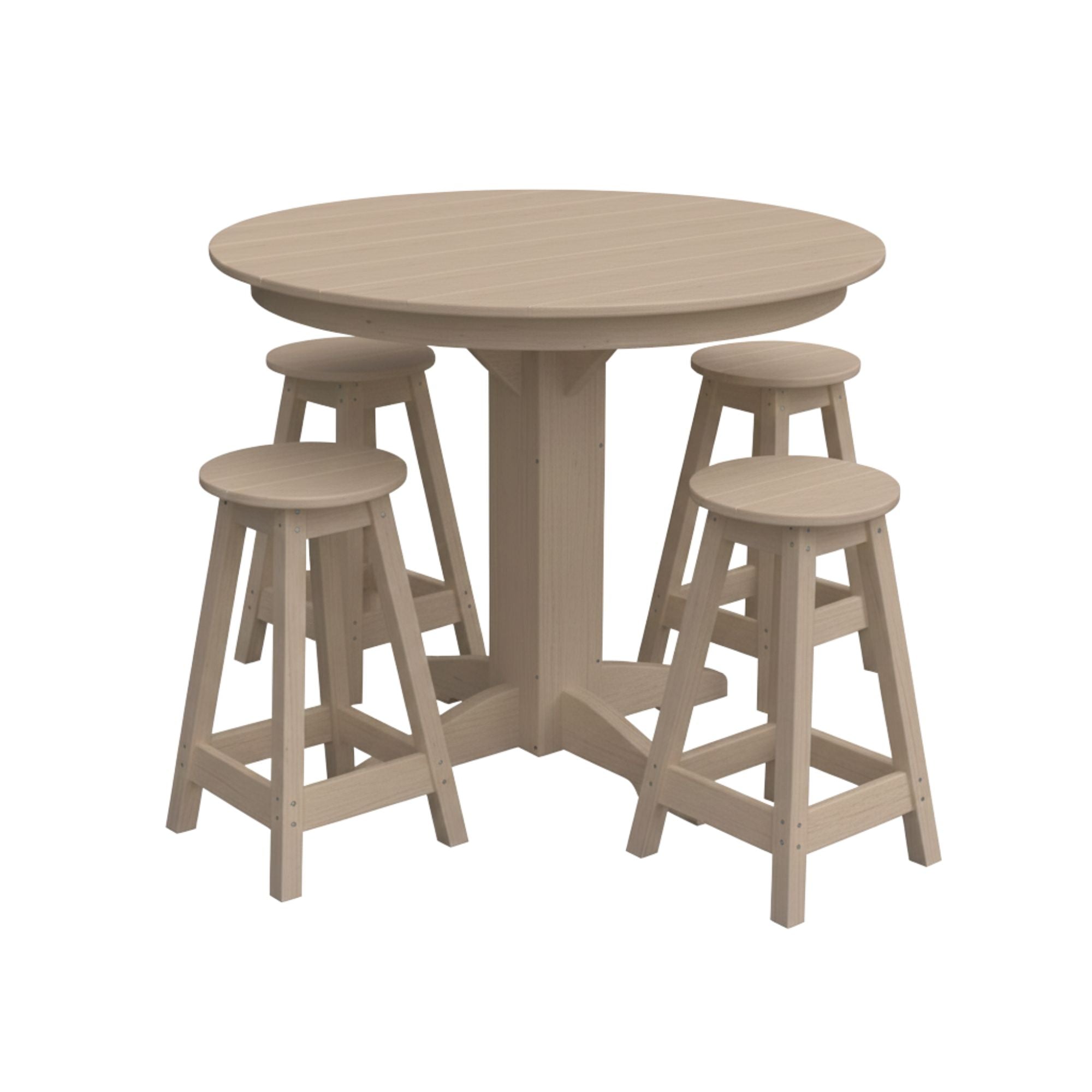 Keystone Amish Co. Sierra 5-Piece Poly Counter-Height Dining Set with Round Table