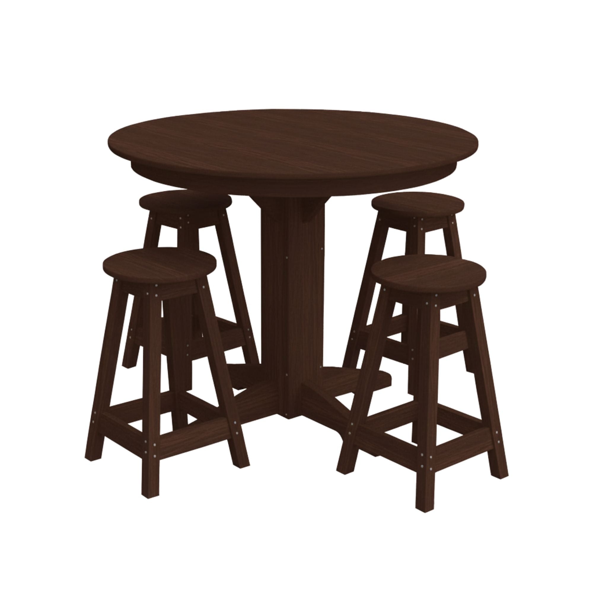 Keystone Amish Co. Sierra 5-Piece Poly Counter-Height Dining Set with Round Table