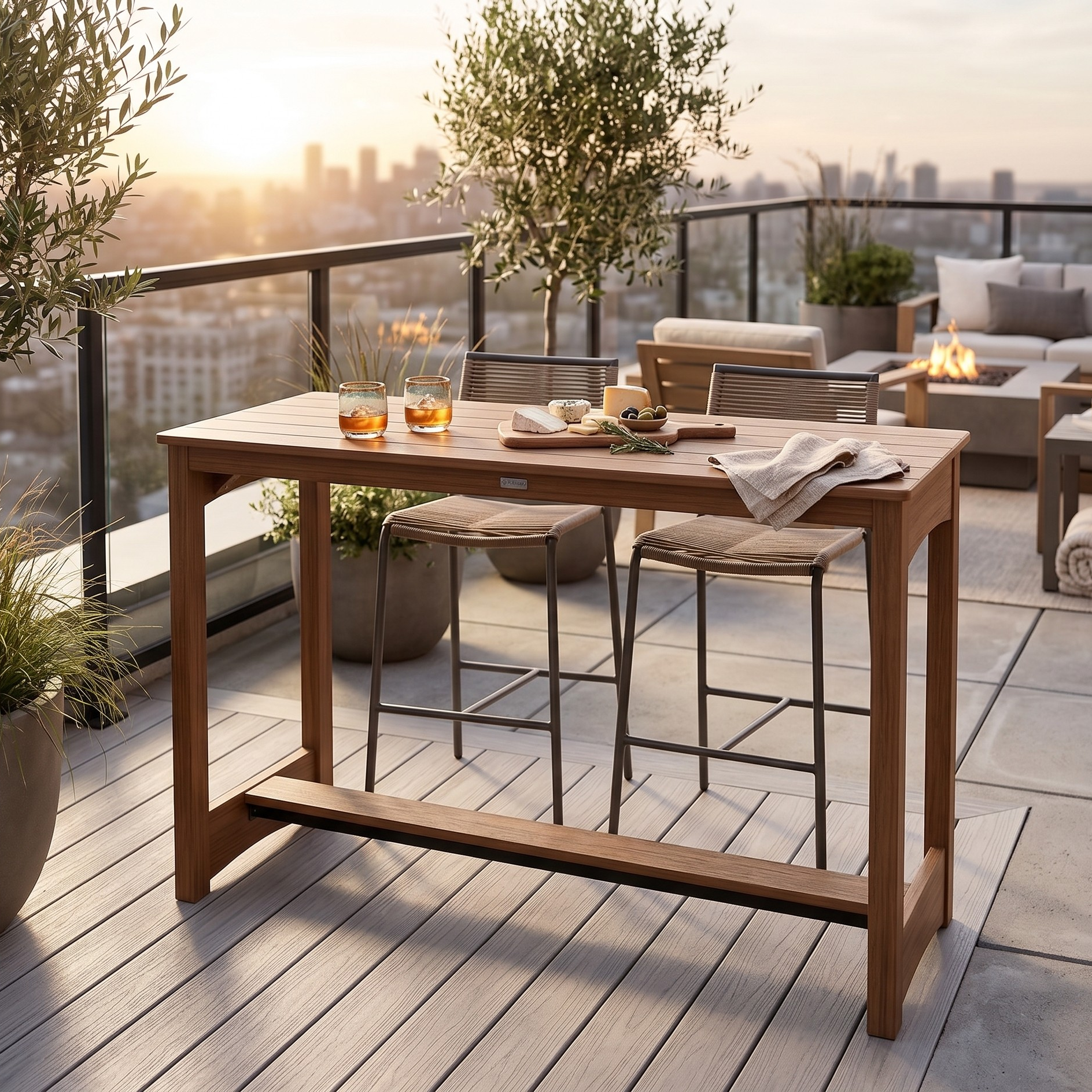 Berlin Gardens Balcony Outdoor Poly Lumber Bar Height Table