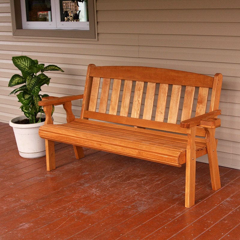 Amish Casual Mission Wooden Outdoor Bench