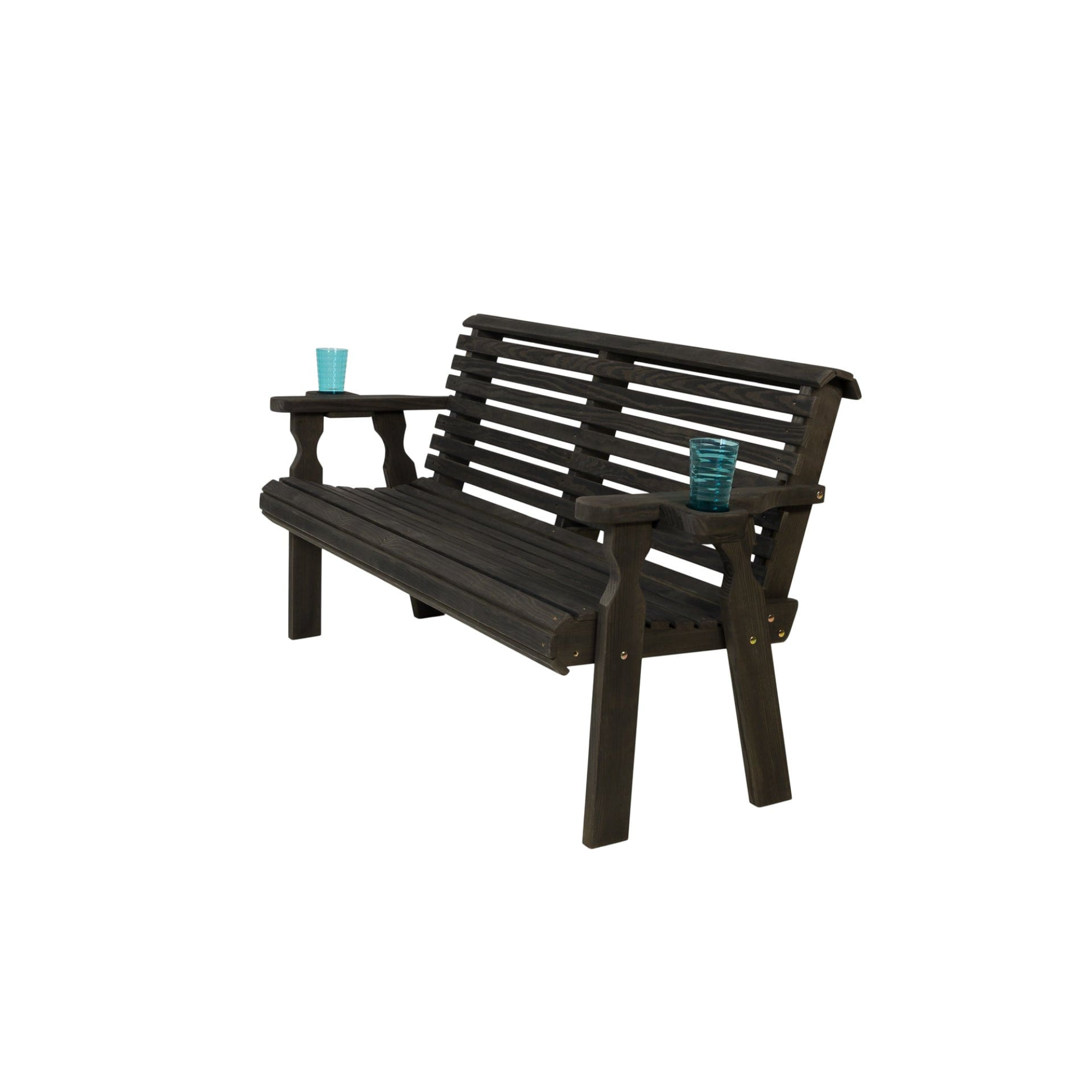 Amish Casual Heavy Duty Roll Back 5 Foot Treated Wood Outdoor Bench