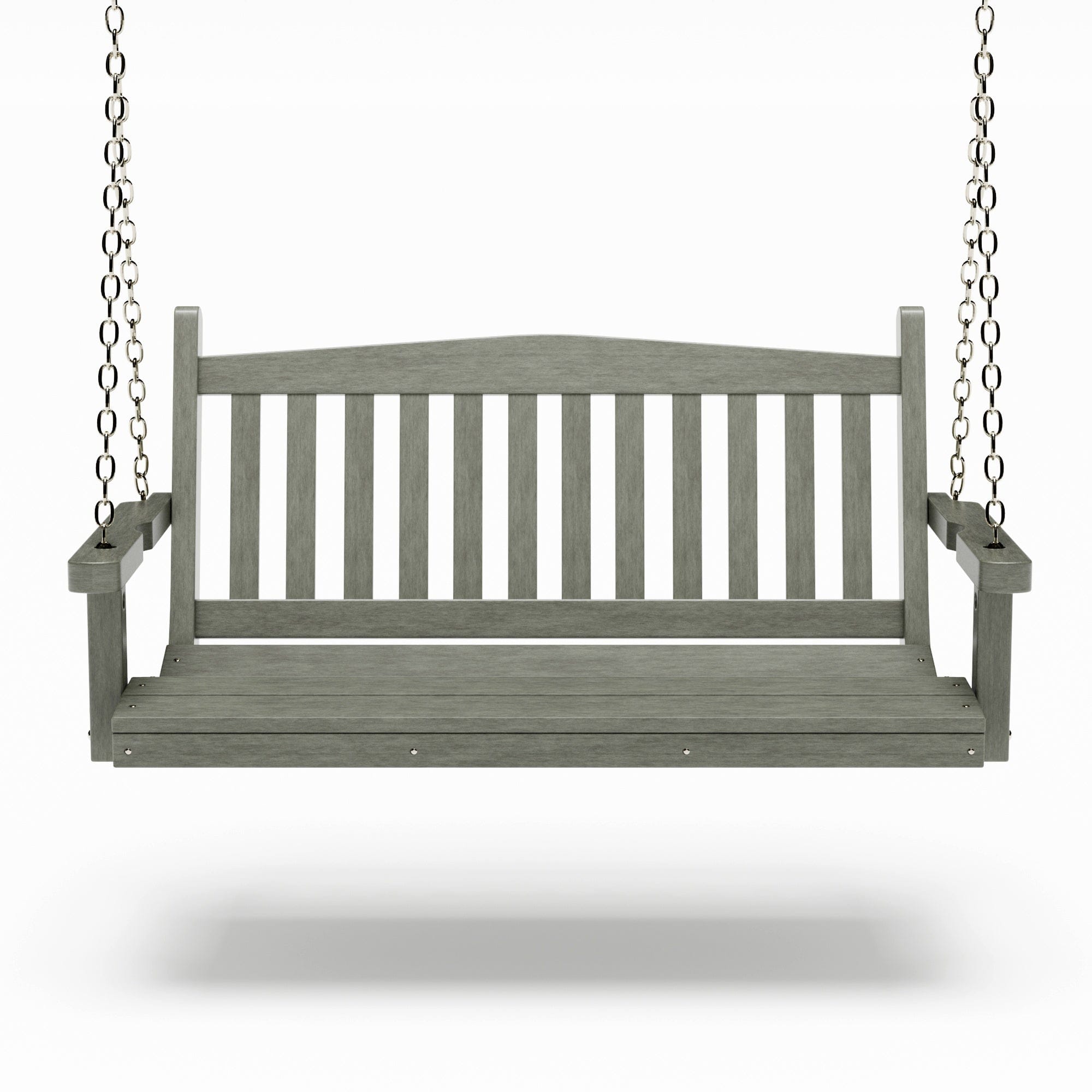 SimplyPoly 5 Foot Amish Made Mission Recycled Plastic Porch Swing, Birchwood Wood Grain