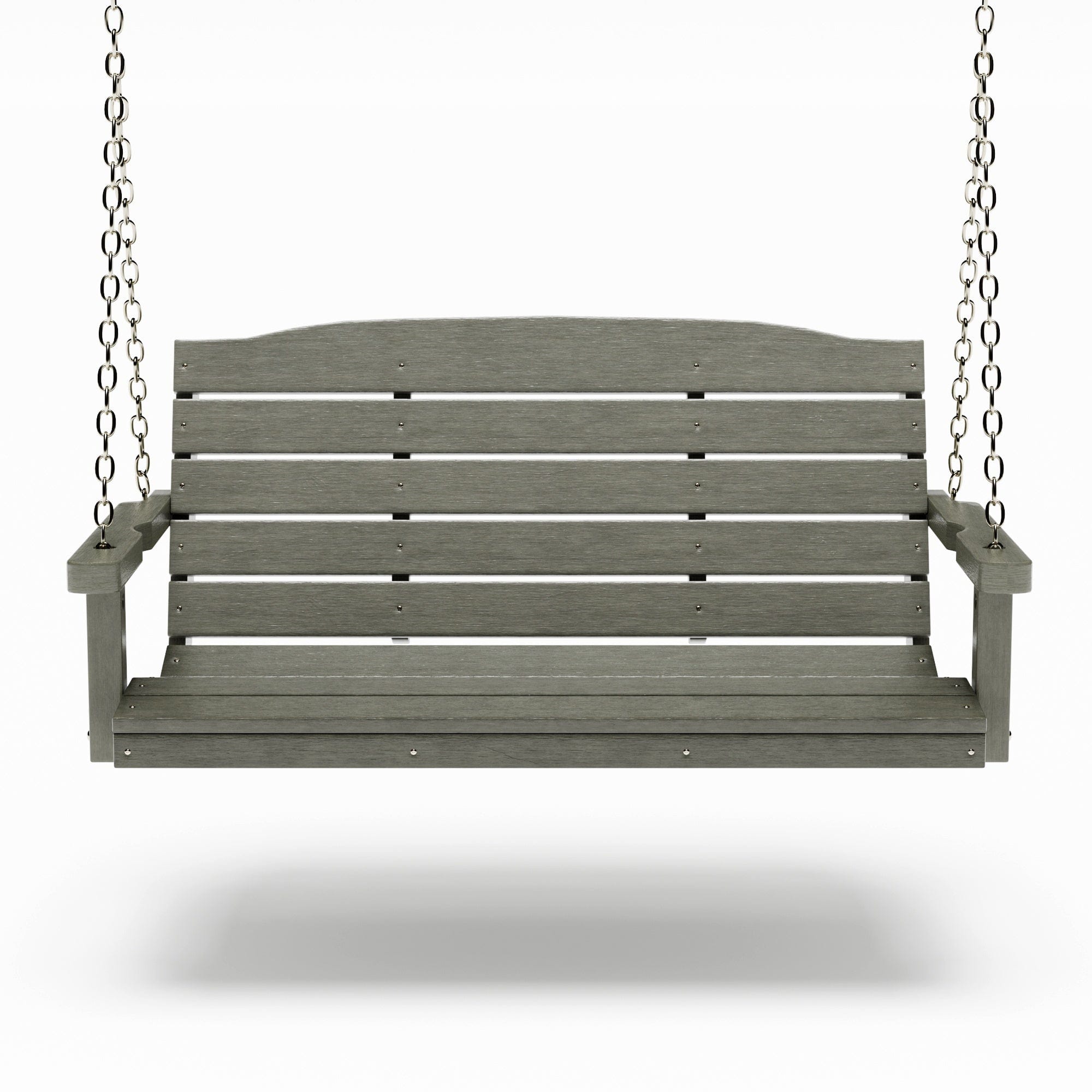 SimplyPoly 5 Foot Amish Made Classic Recycled Plastic Porch Swing, Weathered Wood