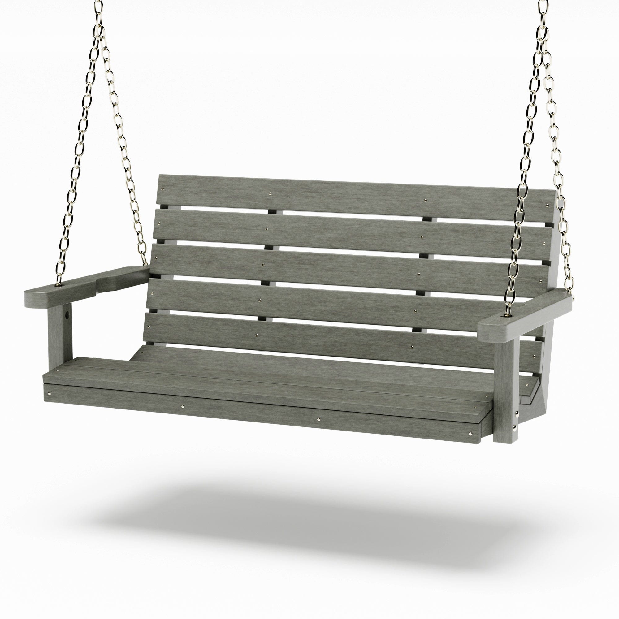 SimplyPoly 4 Foot Amish Made Signature Recycled Plastic Porch Swing, Driftwood Grey Wood Grain