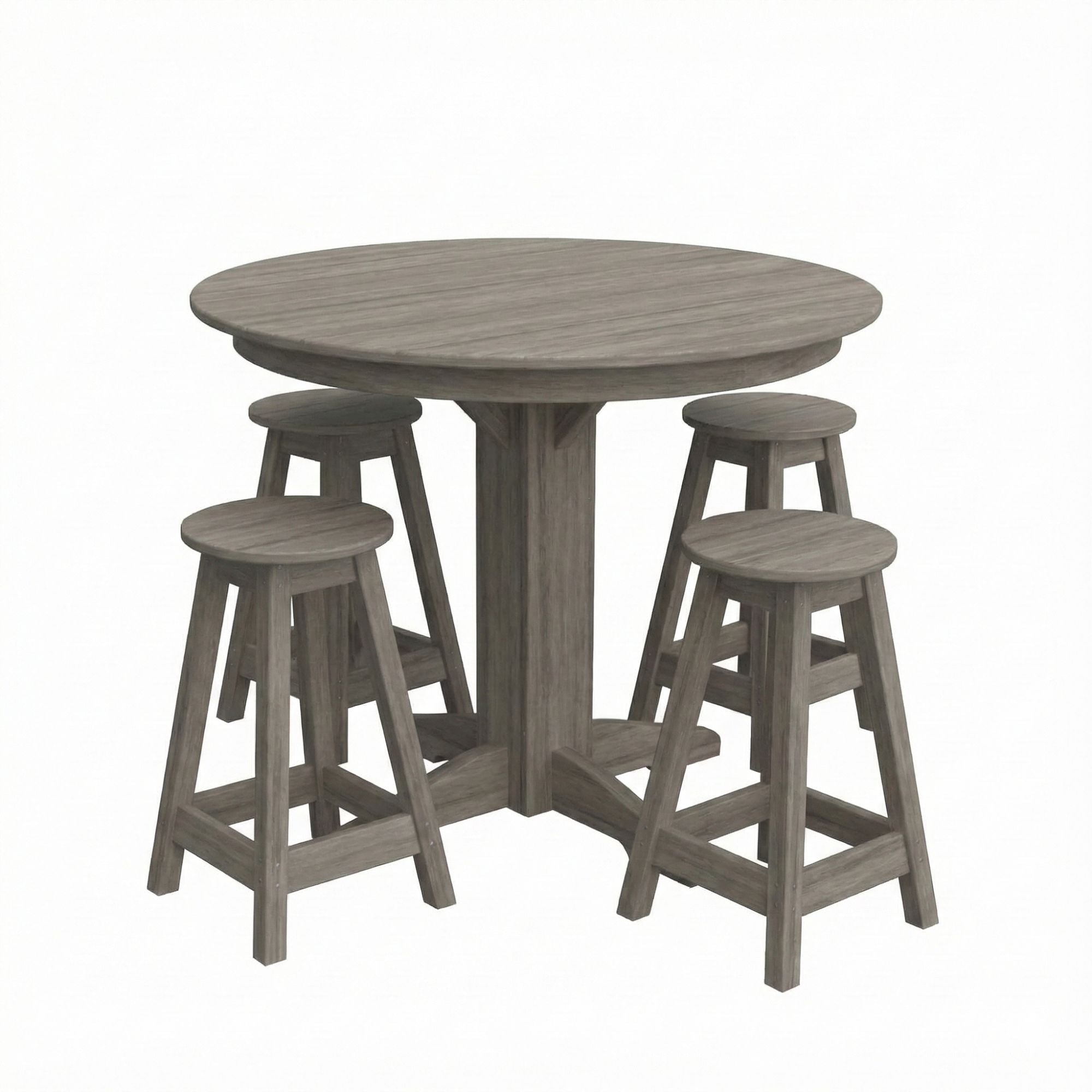 Keystone Amish Co. Sierra 5-Piece Poly Counter-Height Dining Set with Round Table
