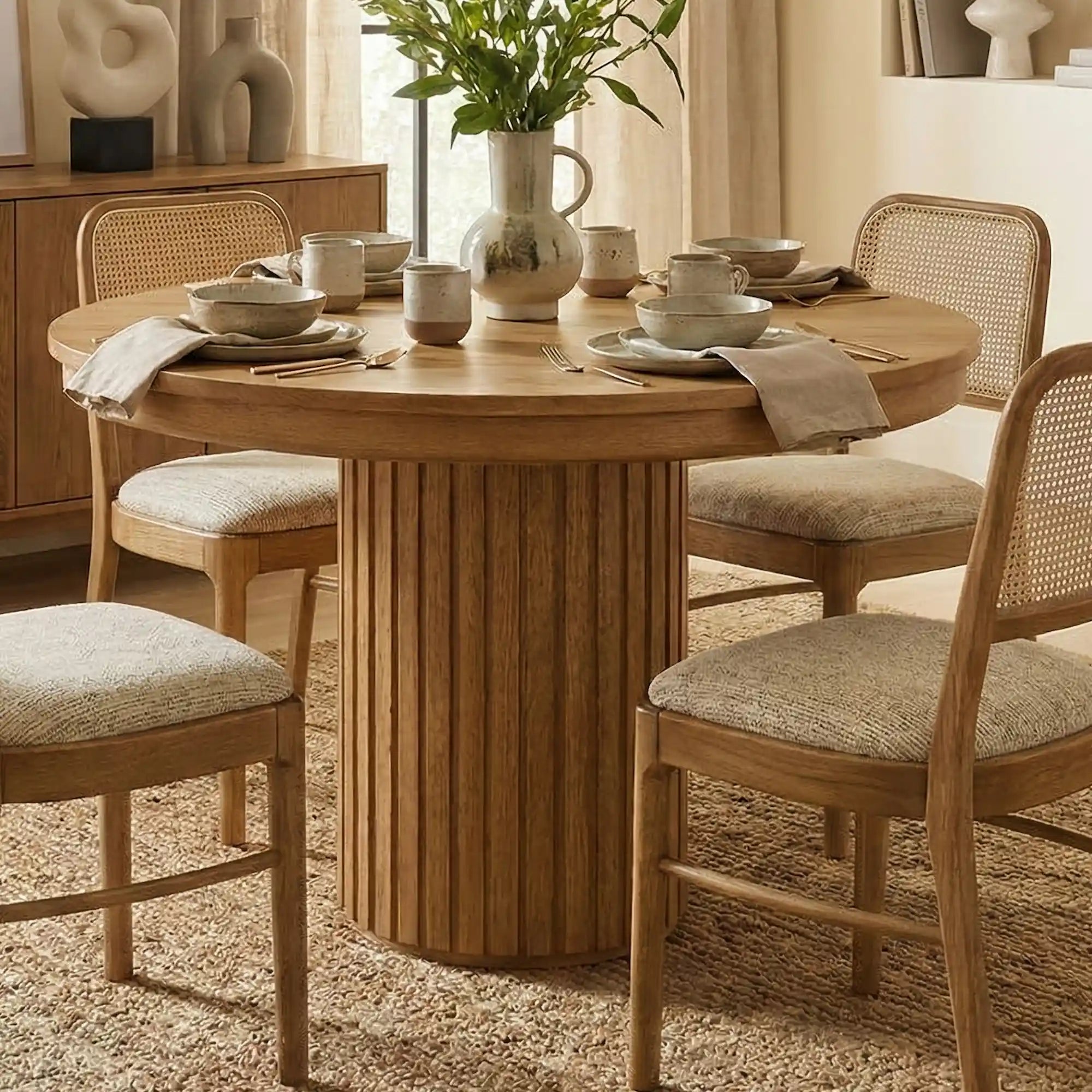 Hoosier Timbercraft Inwood Fluted Round Pedestal Table