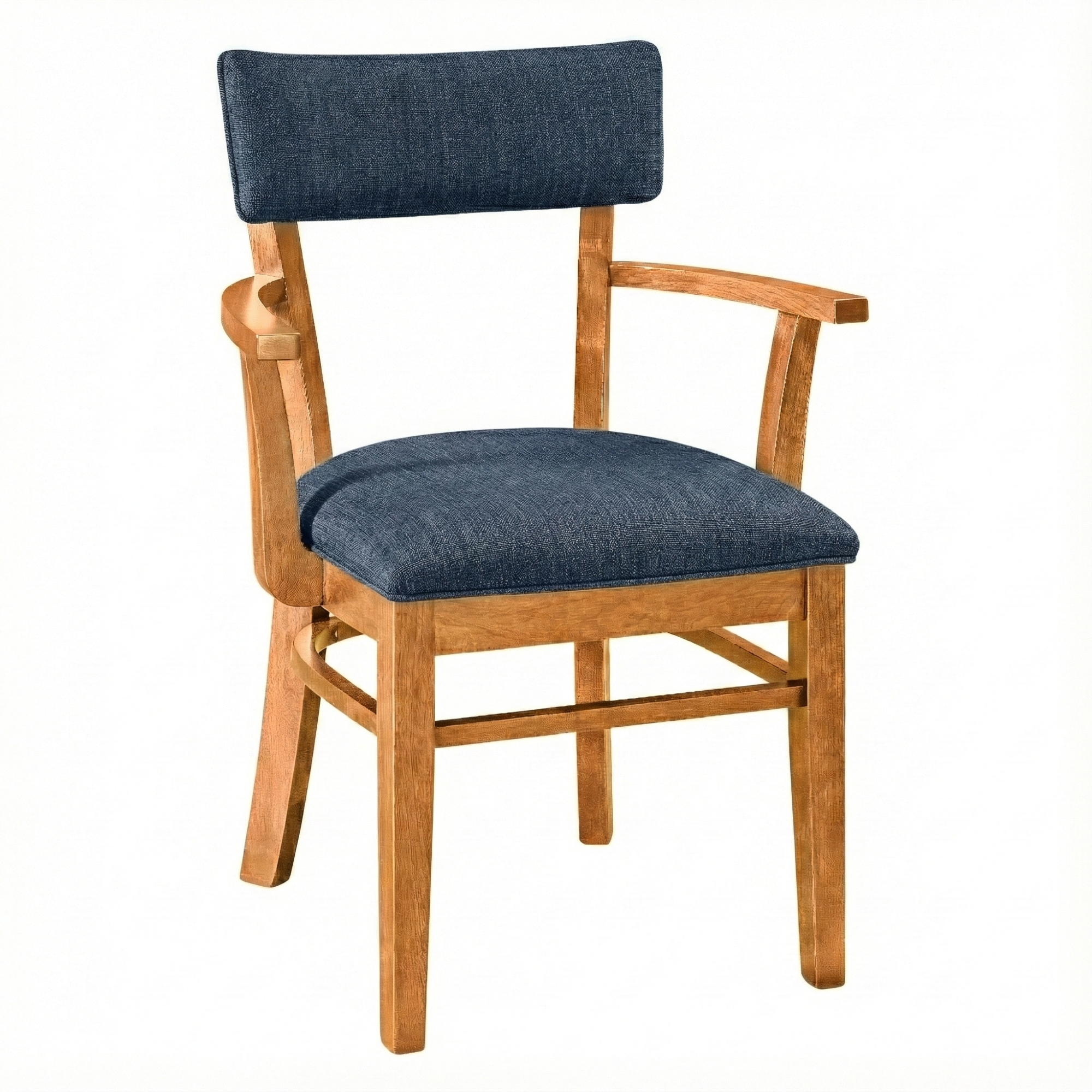 Miller Chair in Natural Stain with Royal Fabric