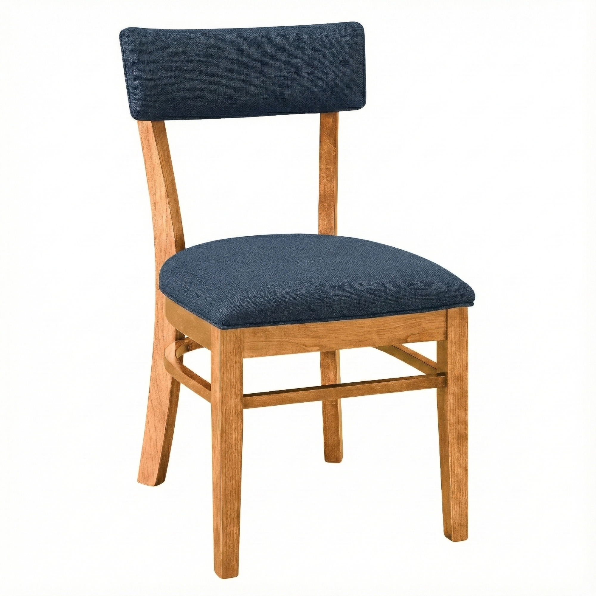 Miller Side Chair in Natural Stain with Royal Fabric