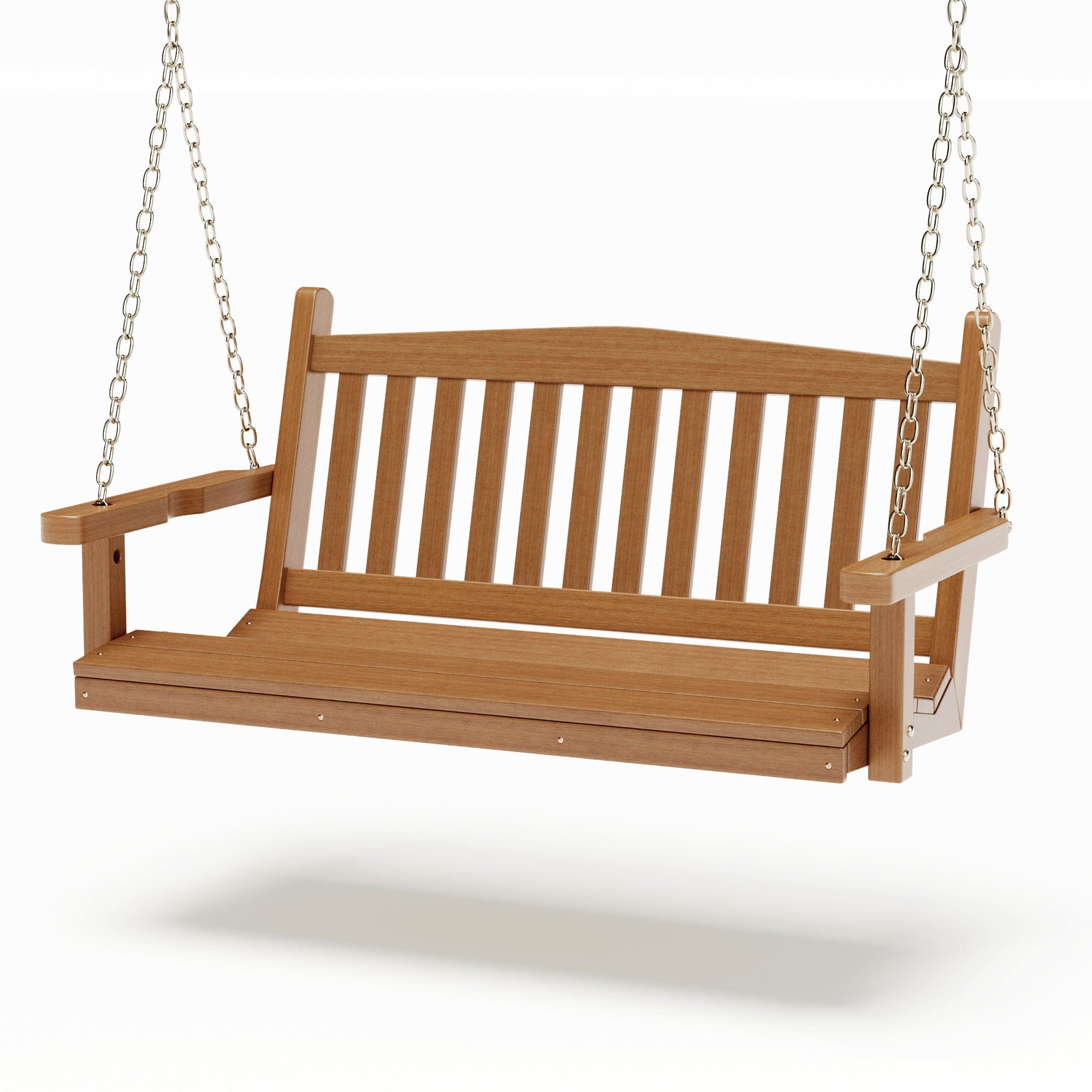 SimplyPoly 5 Foot Amish Made Mission Recycled Plastic Porch Swing, Driftwood Grey Wood Grain