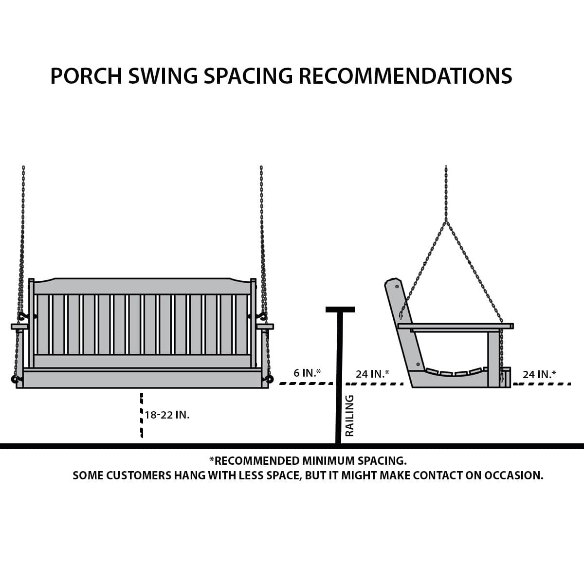 Keystone Amish Co. 5 Foot Franklin Poly Composite Porch Swing, Weathered Wood