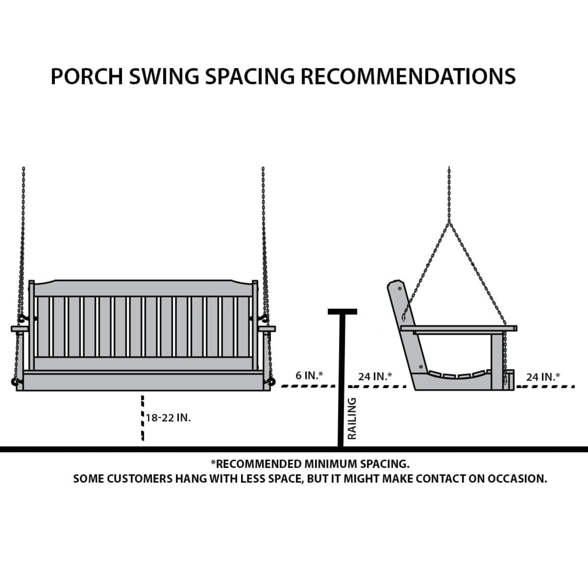 LuxCraft Adirondack 4-Foot Poly Composite Porch Swing