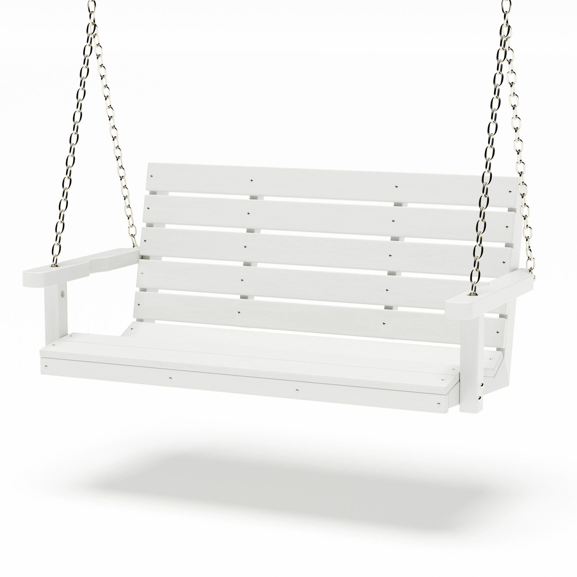 SimplyPoly 5 Foot Amish Made Signature Recycled Plastic Porch Swing, Natural Teak Wood Grain