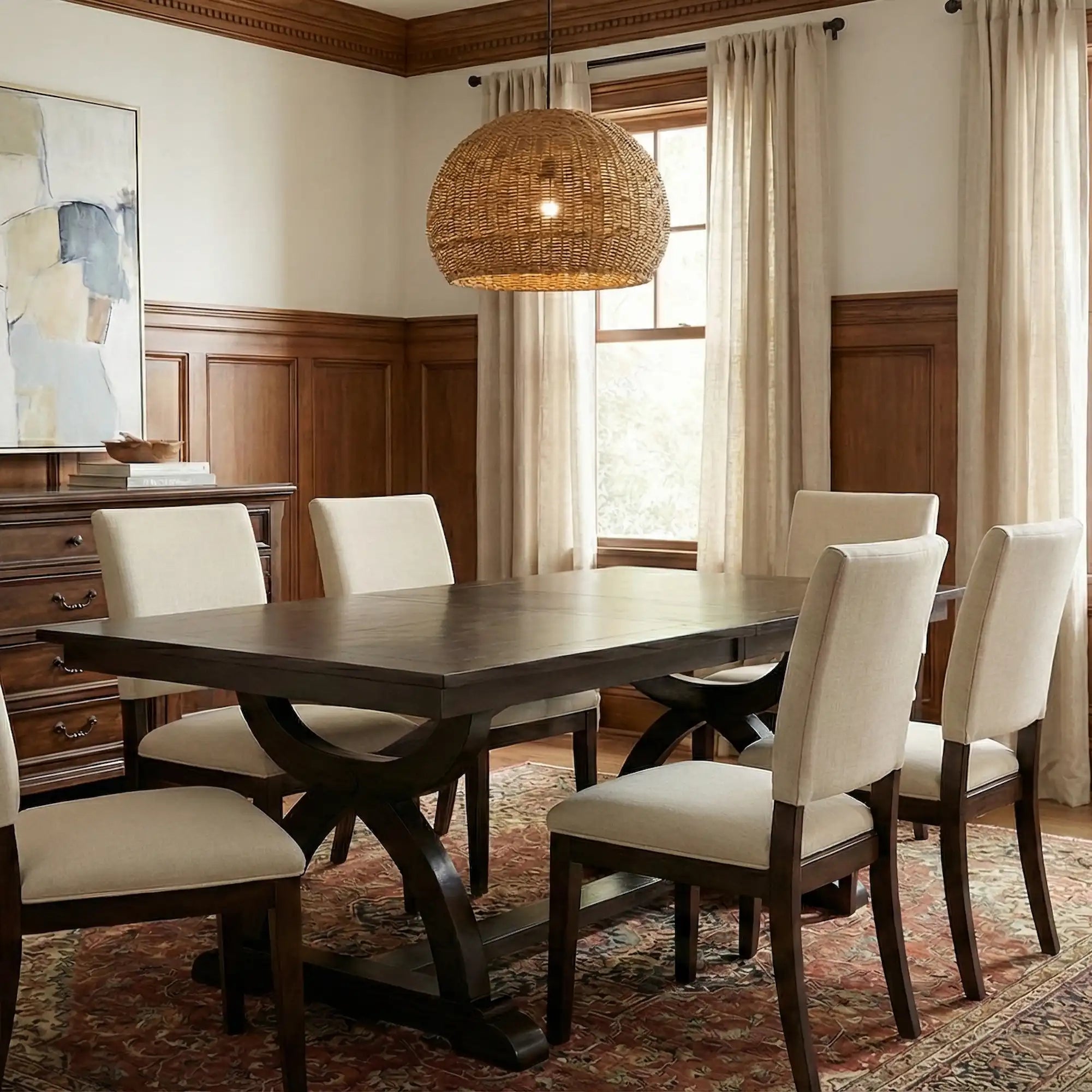 Hoosier Timbercraft Windsor Amish Extension Dining Table