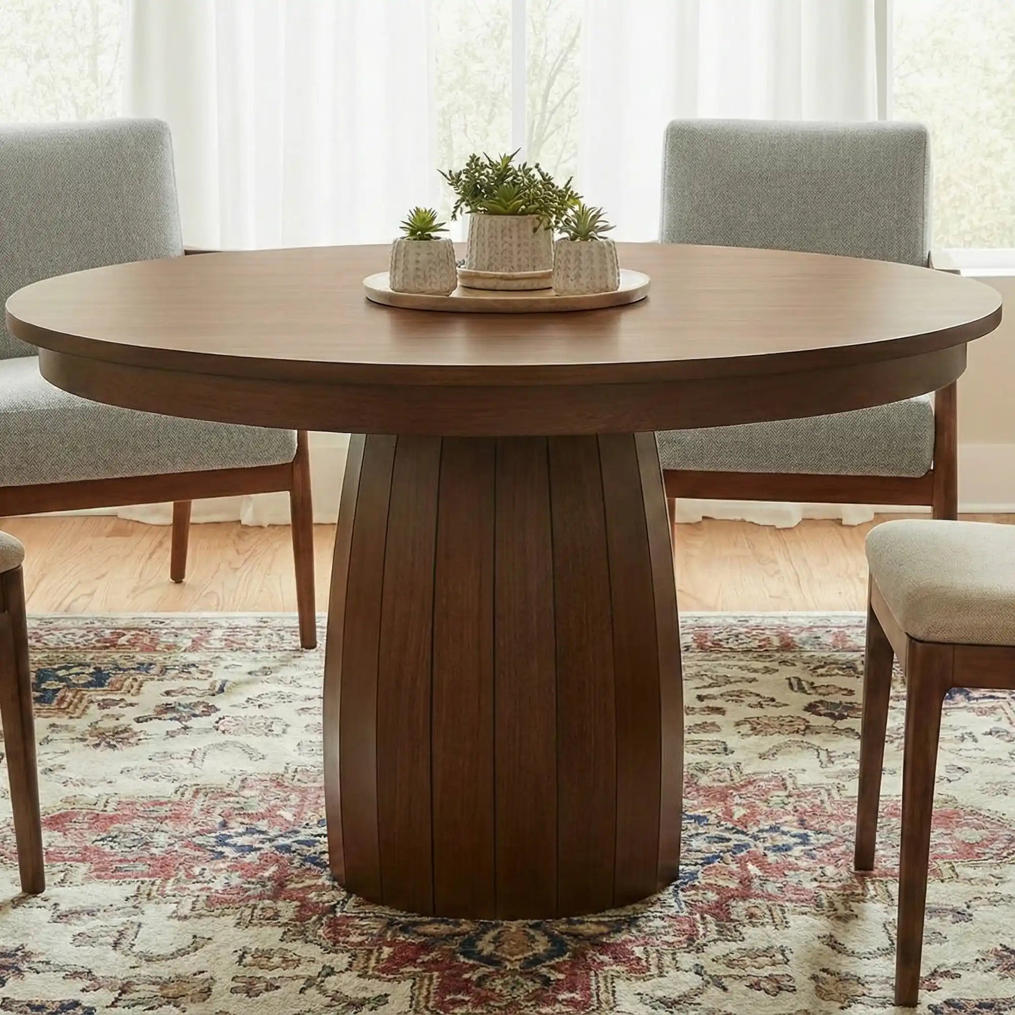 Hoosier Timbercraft Woodruff Extendable Pedestal Dining Table