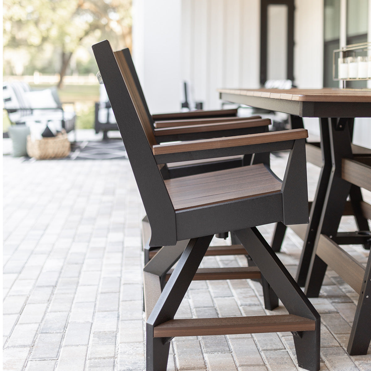Berlin Gardens Mayhew Outdoor Poly Lumber Chat Swivel Counter Height Chair
