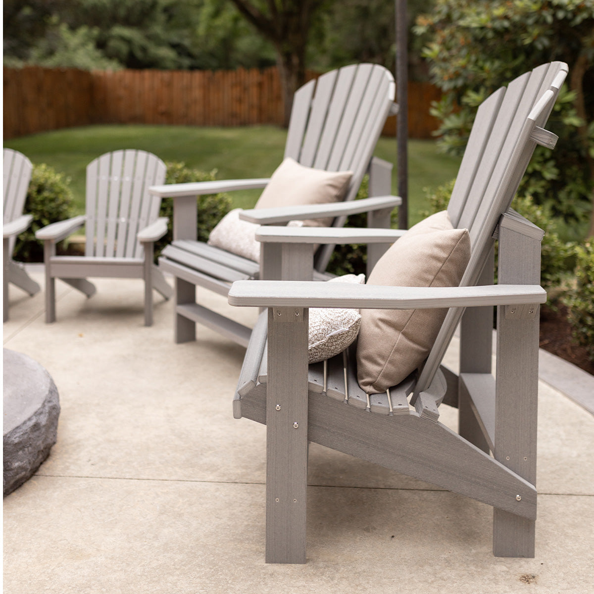 Berlin Gardens Comfo Back Outdoor Poly Lumber Upright Adirondack Chair