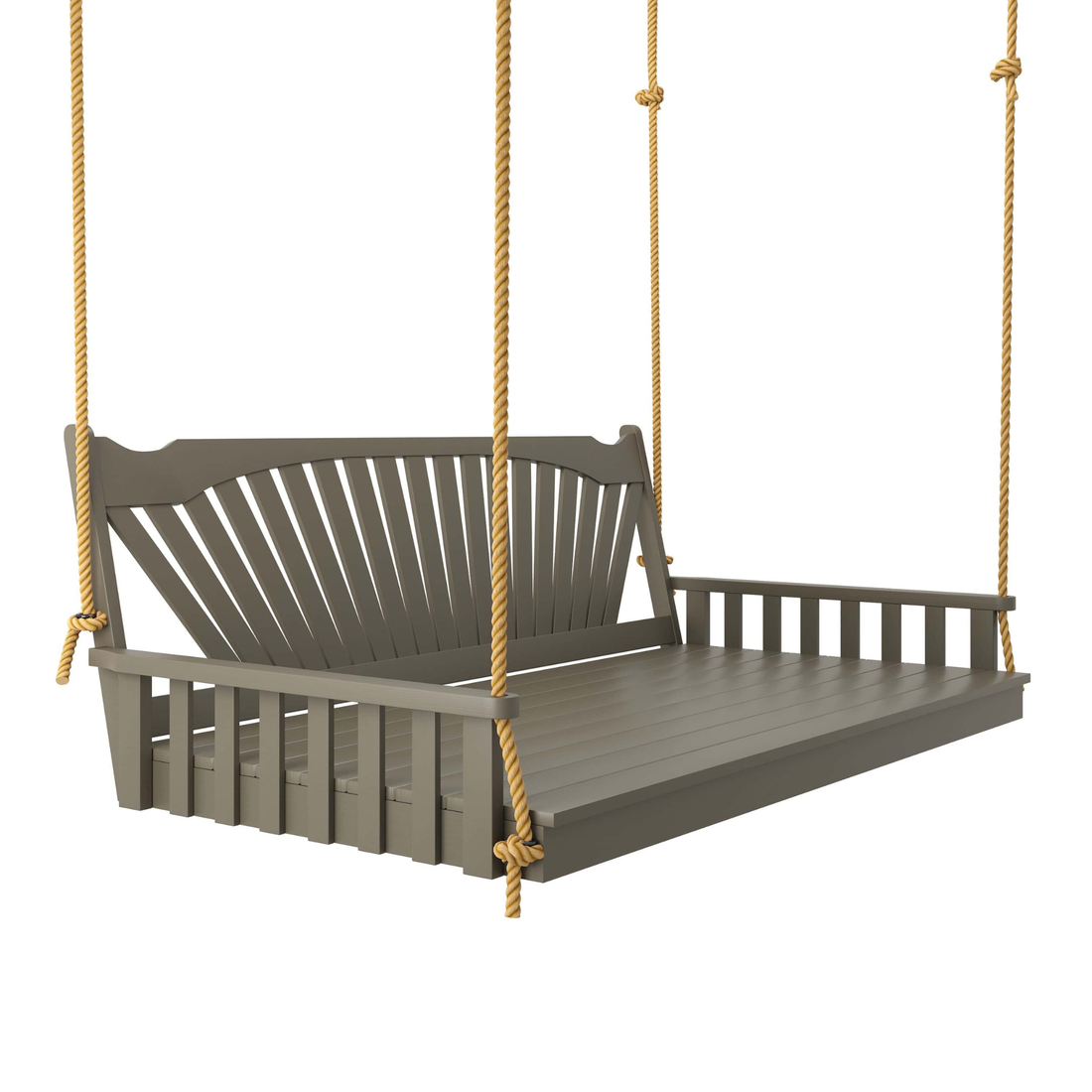 Keystone Amish Co. 6 Foot Sunburst Porch Swing Bed, Olive Grey Paint