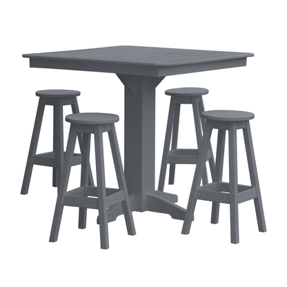 Keystone Amish Co. Sierra 5-Piece Poly Bar Stool Dining Set
