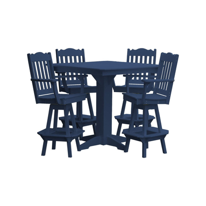 Keystone Amish Co. York 5-Piece Poly Bar Dining Set with Square Table
