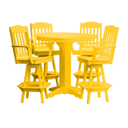 Keystone Amish Co. Classic 5-Piece Poly Round Bar-Height Dining Set