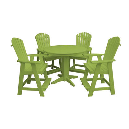 Keystone Amish Co. Sunburst 5-Piece Counter Height Poly Round Dining Set