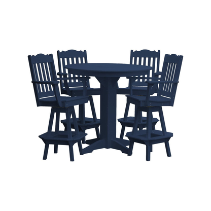 Keystone Amish Co. York 5-Piece Poly Bar Dining Set with Round Table