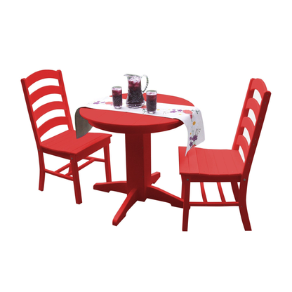 Keystone Amish Co. Josie 3-Piece Poly Outdoor Dining Set with Round Table